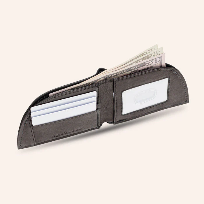 American Bison Leather Front Pocket Wallet (black) - Image 2