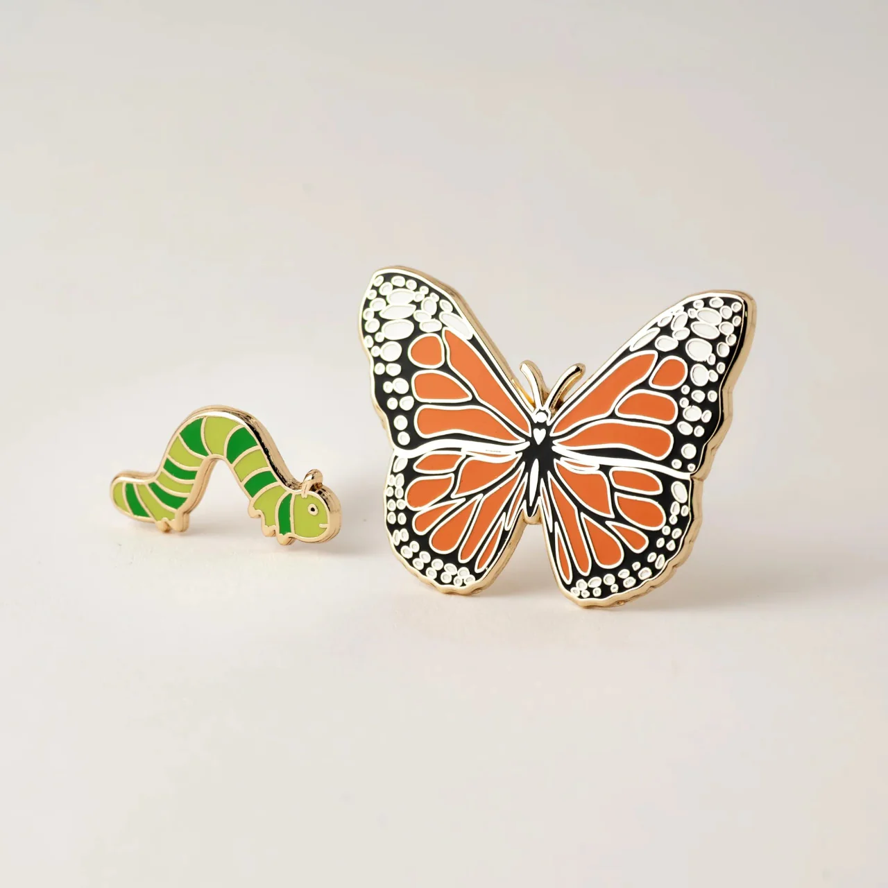 Butterfly & Caterpillar Pins Set