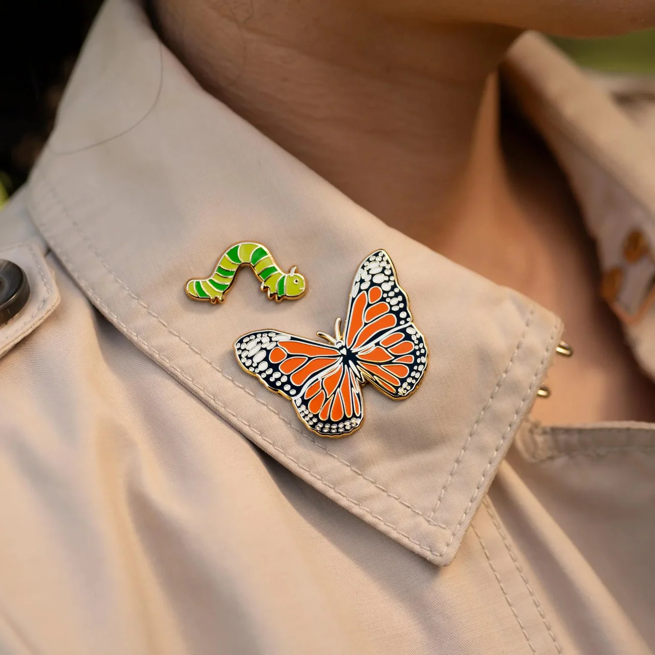 Butterfly & Caterpillar Pins Set - Image 2