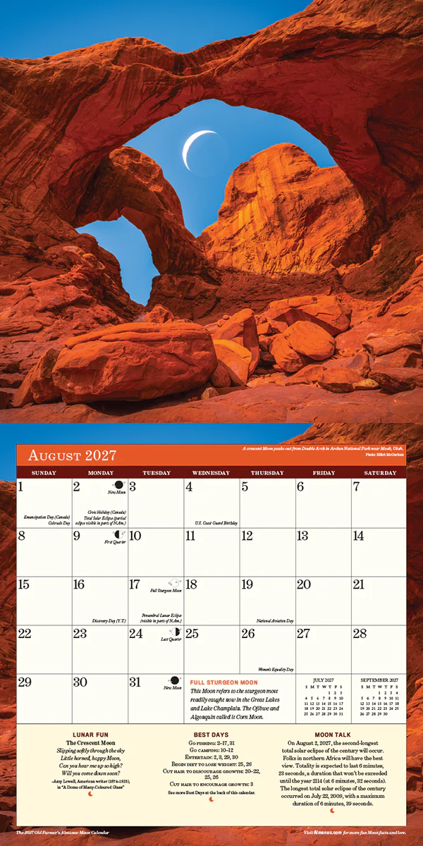 2027 Moon Wall Calendar - Image 4