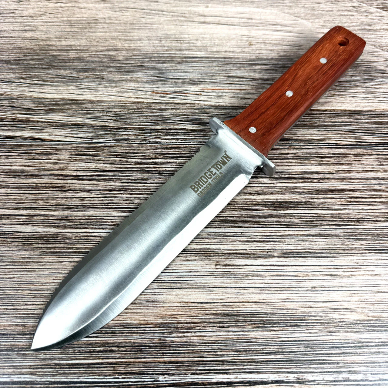 12.25" Hori Hori Japanese Gardening Knife with 7" Blade, Full Tang, Rosewood Handle - Image 3