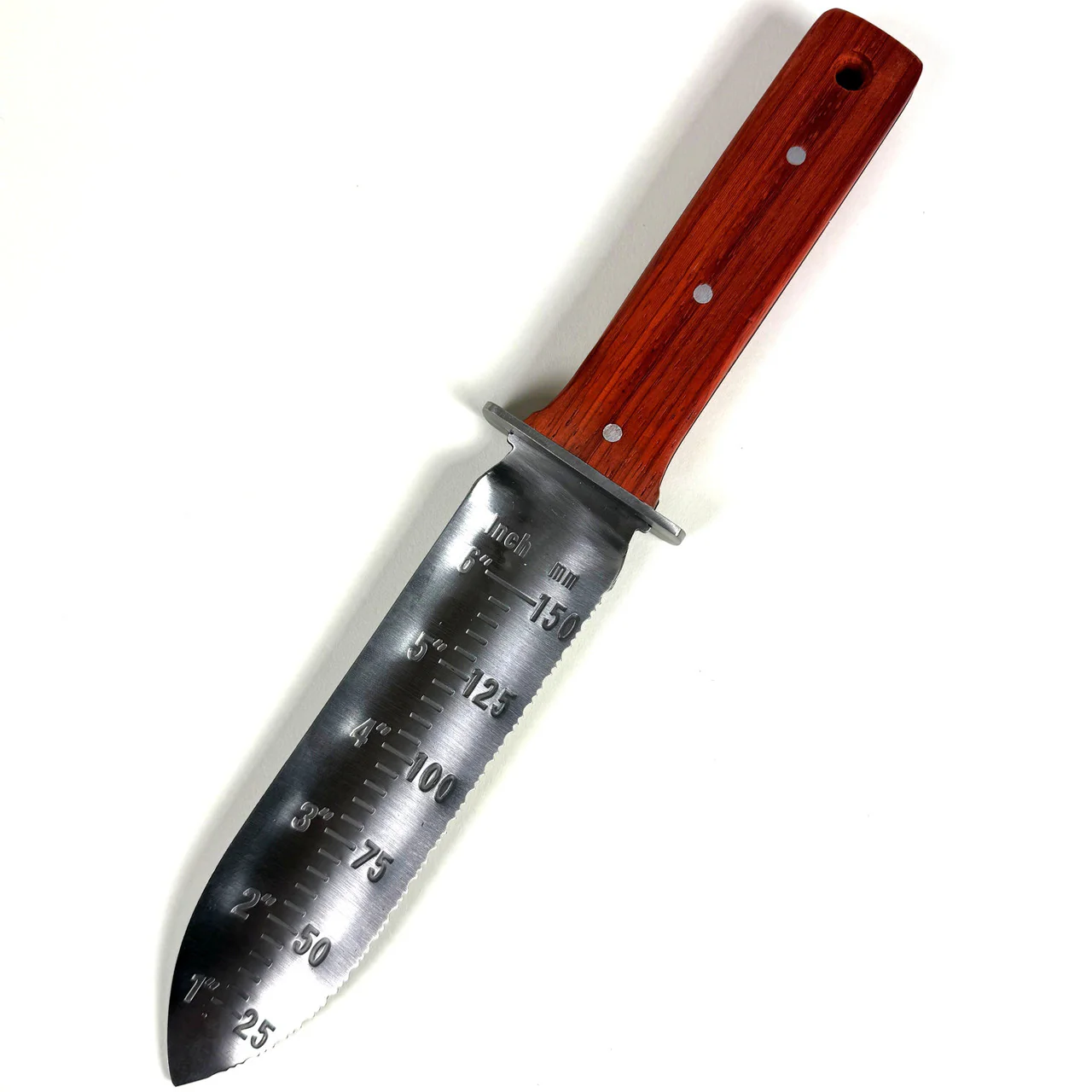 12.25" Hori Hori Japanese Gardening Knife with 7" Blade, Full Tang, Rosewood Handle - Image 5