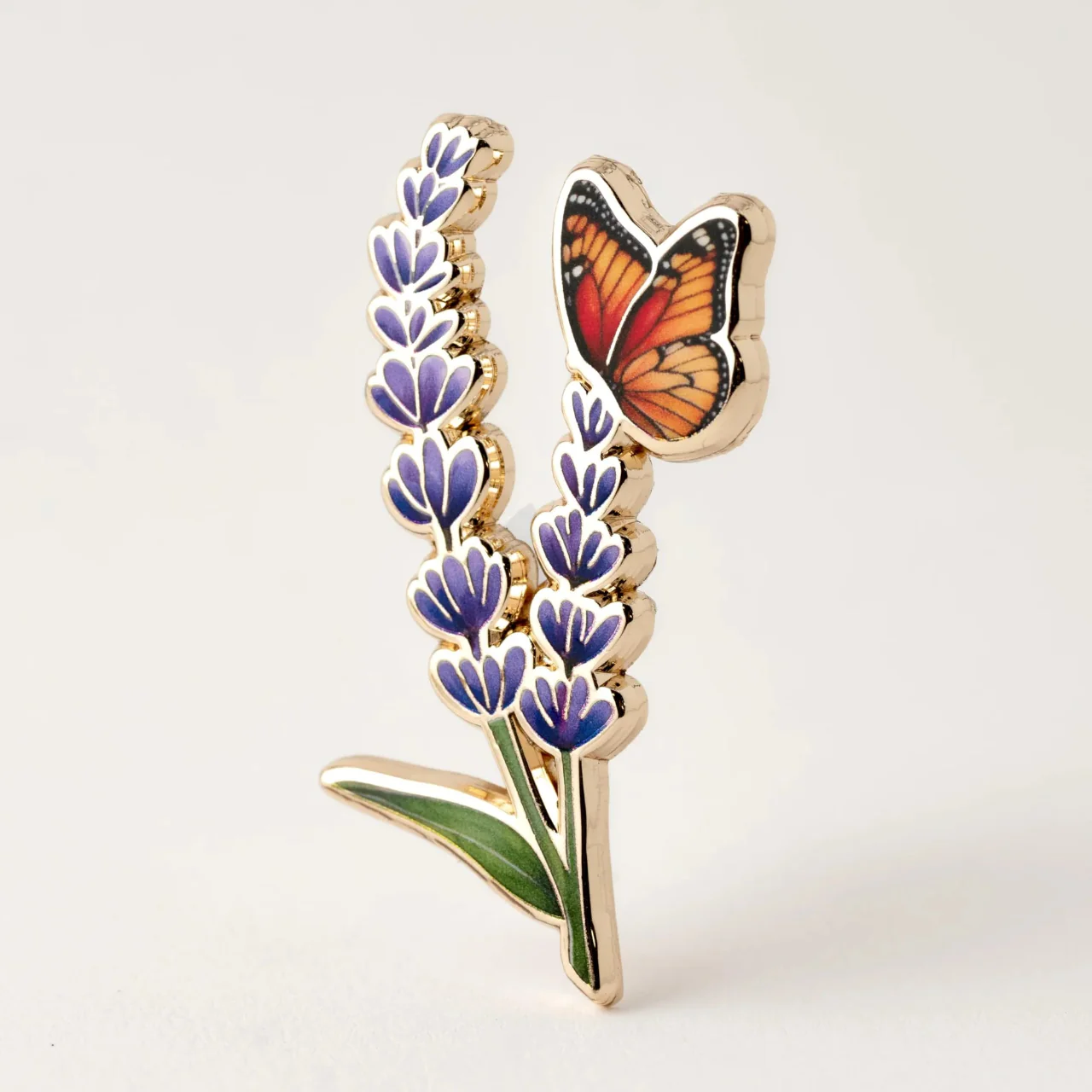 Lavender & Butterfly Pin