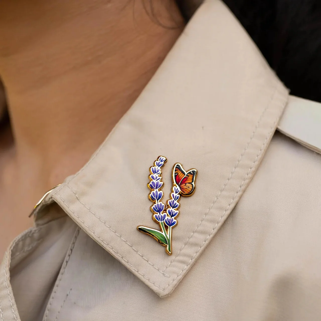 Lavender & Butterfly Pin - Image 2