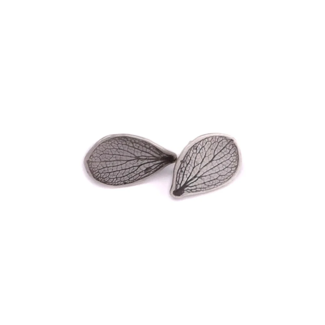Pressed Hydrangea Studs - Brass or Silver - Image 5