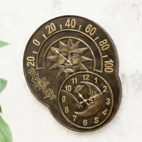 Sun and Moon Clock and Thermometer - Image 2