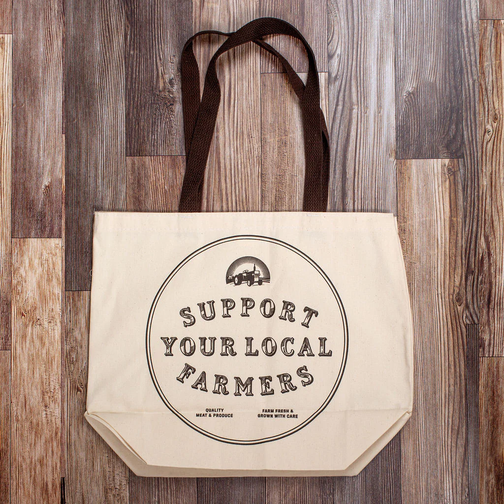 Almanac Logo Support Your Local Farmers Canvas Tote - Image 5