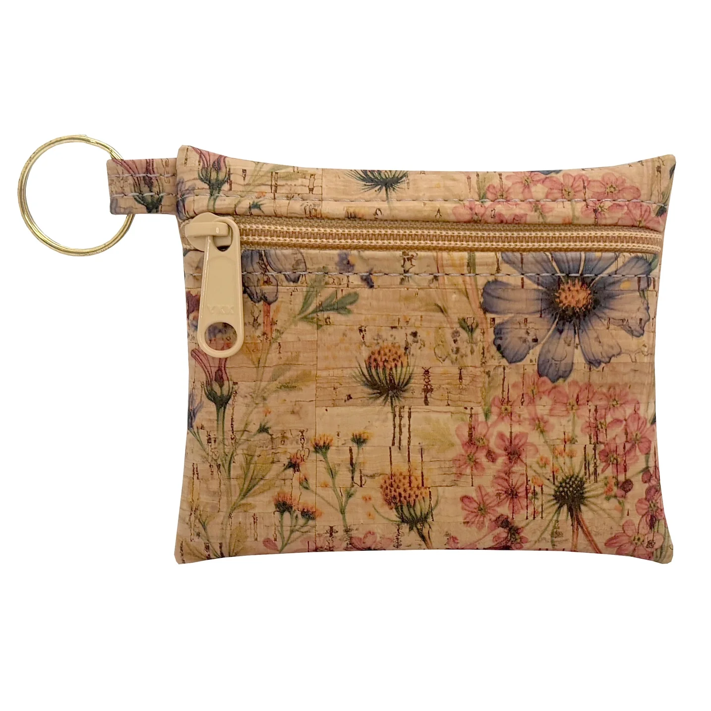 Wildflower Cork Zipper Pouch