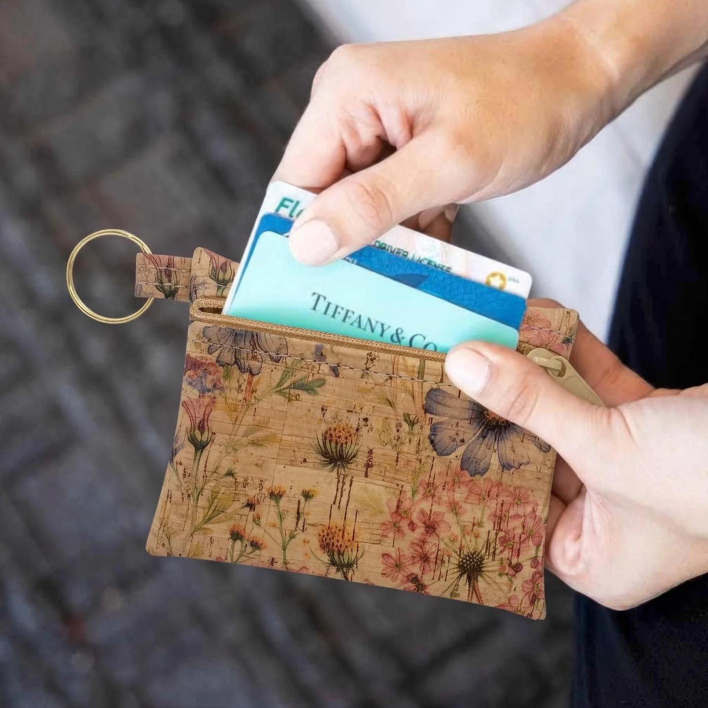 Wildflower Cork Zipper Pouch - Image 2